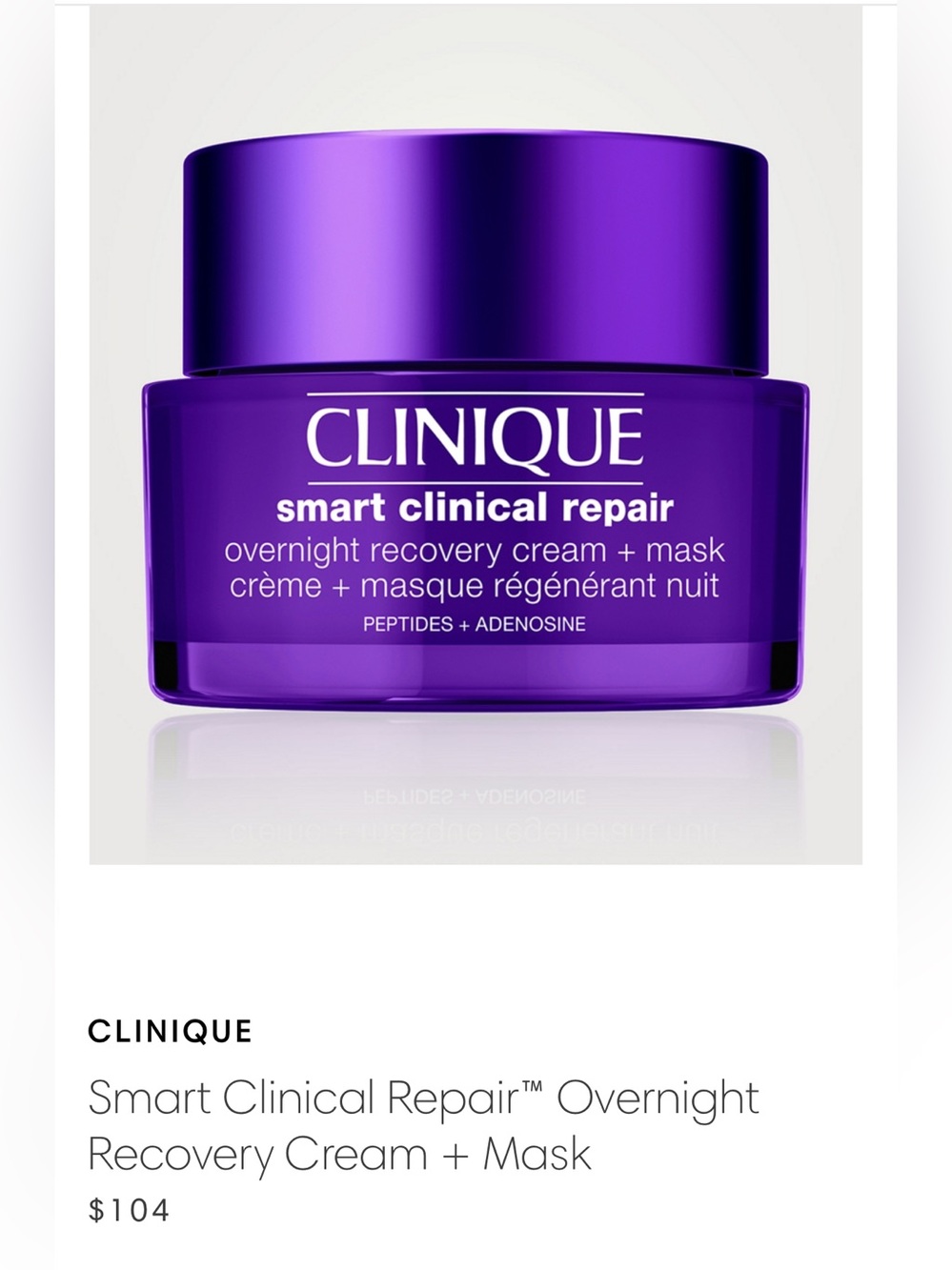 15mlx4 Clinique Smart Clinical Repair™ Overnight Recovery Face Cream + Mask - Picture 3 of 4